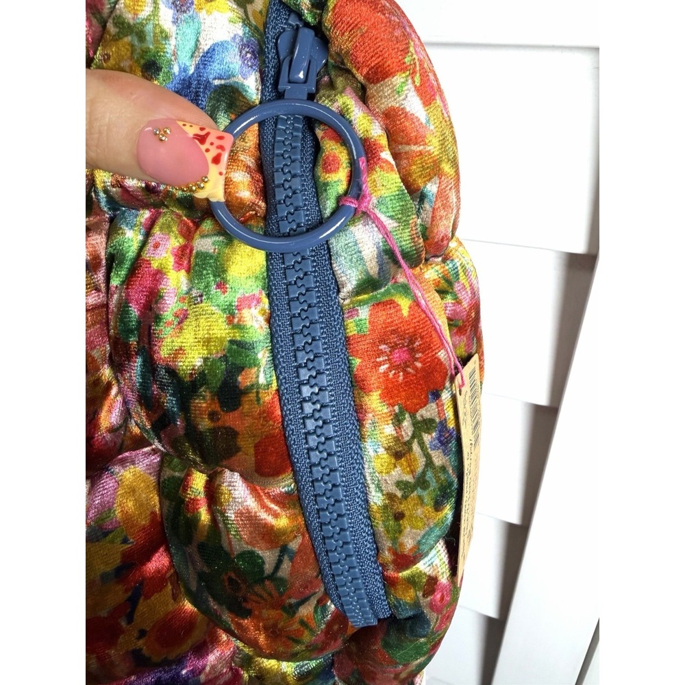 Natural Life Velvet Fit-It-All Large Floral Quilted Puffy Bag Boho Hippie NWT - Picture 9 of 10